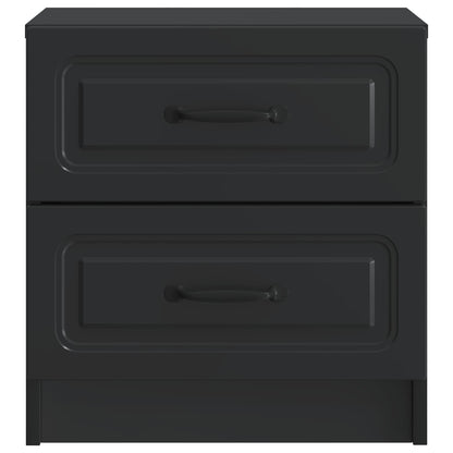 Noční Skříňka 2 Pcs Černá 43 X 34,5 X 44,5 Cm Kompozitní Dřevo