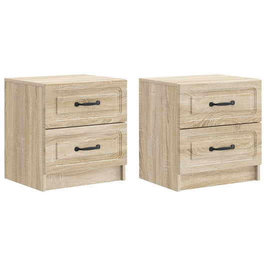 Noční Skříňka Se Zásuvkou 2 Pcs Dub Sonoma 43 X 34,5 X 44,5 Cm