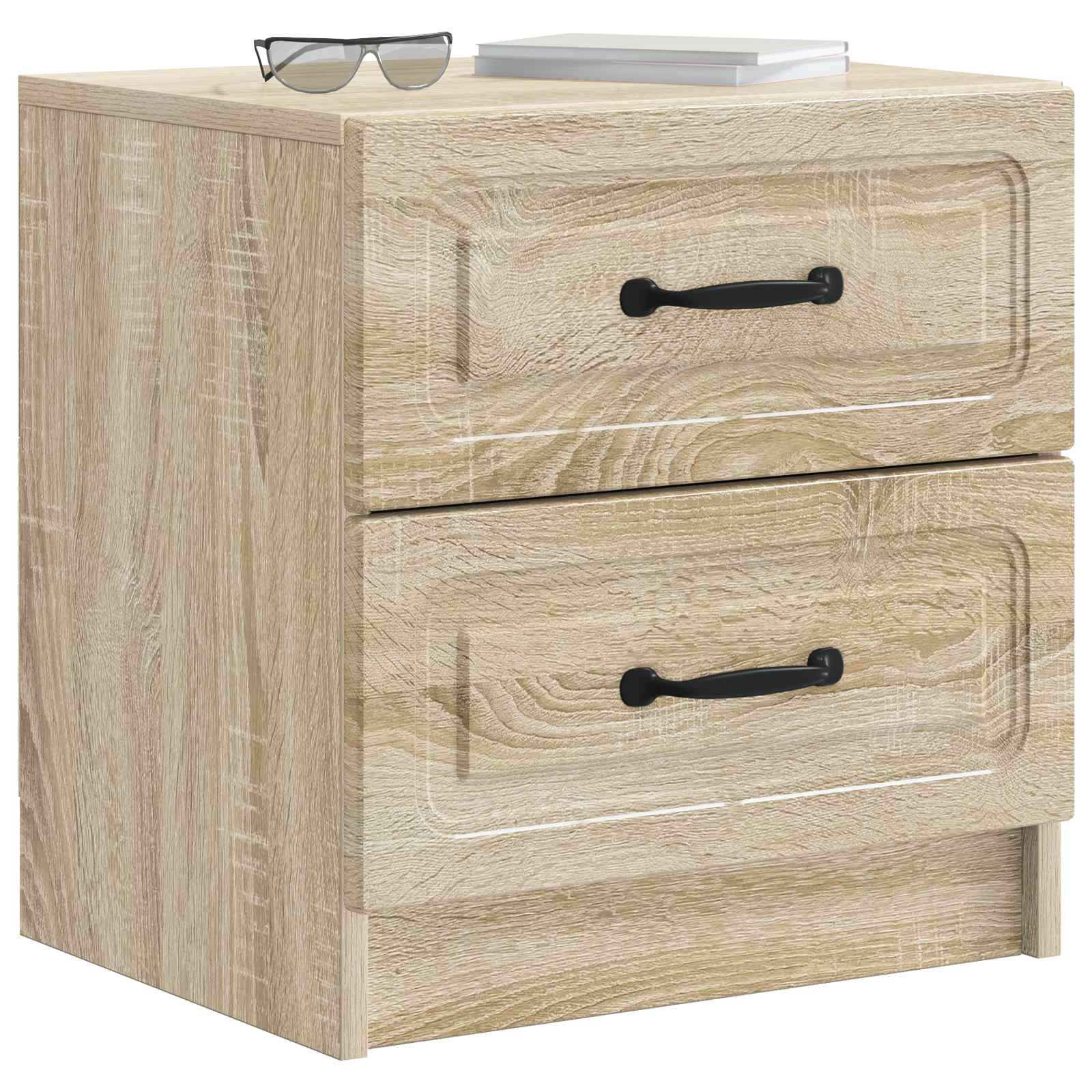 Noční Skříňka Se Zásuvkou 2 Pcs Dub Sonoma 43 X 34,5 X 44,5 Cm