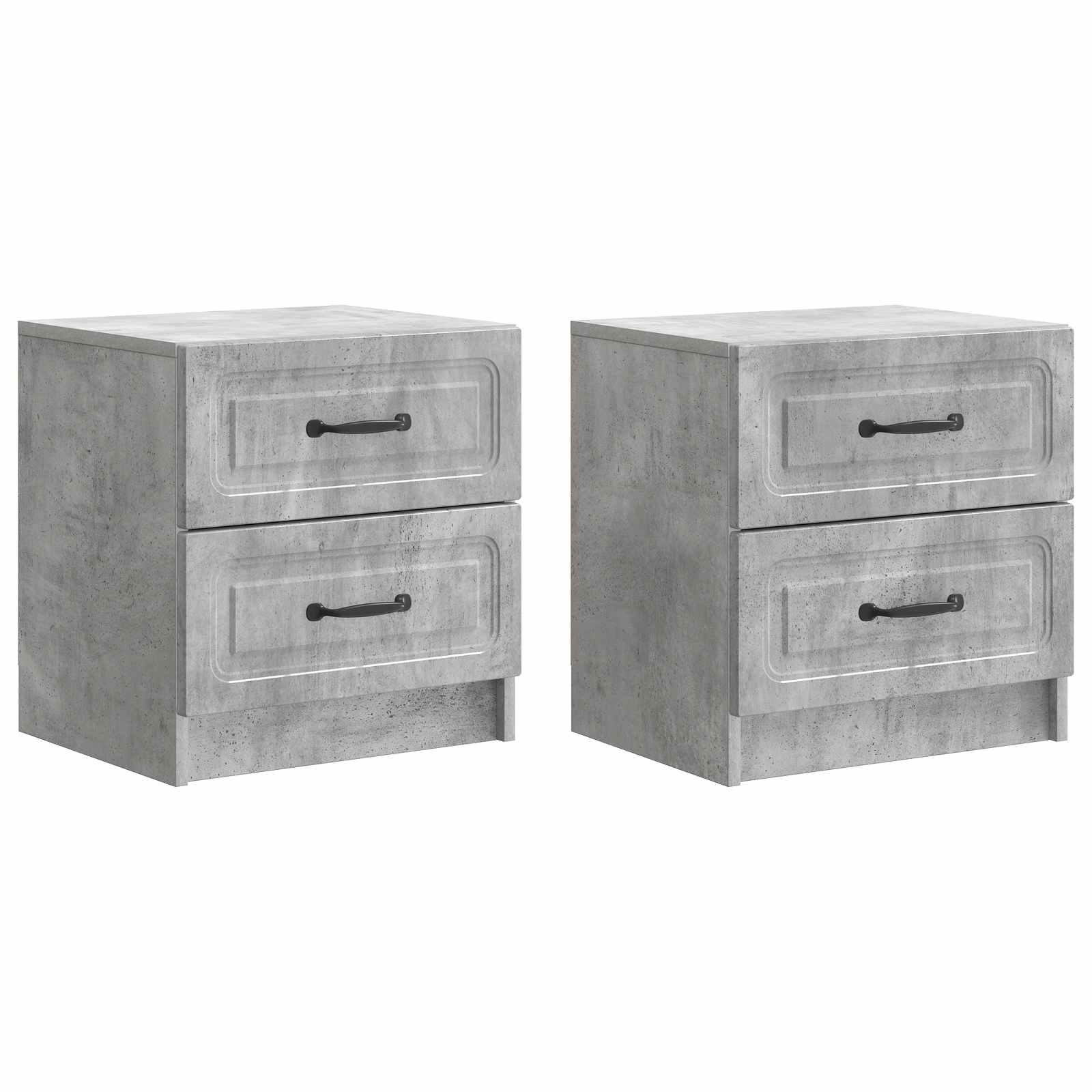 Noční Skříňka 2 Pcs Betonově Šedá 43 X 34,5 X 44,5 Cm