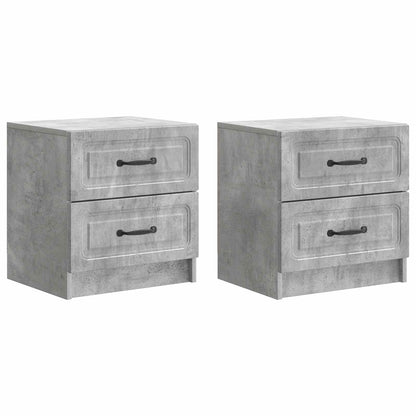 Noční Skříňka 2 Pcs Betonově Šedá 43 X 34,5 X 44,5 Cm