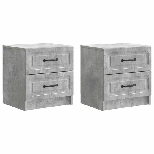 Noční Skříňka 2 Pcs Betonově Šedá 43 X 34,5 X 44,5 Cm