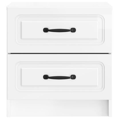 Noční Skříňka 2 Pcs Bílá S Vysokým Leskem 43 X 34,5 X 44,5 Cm