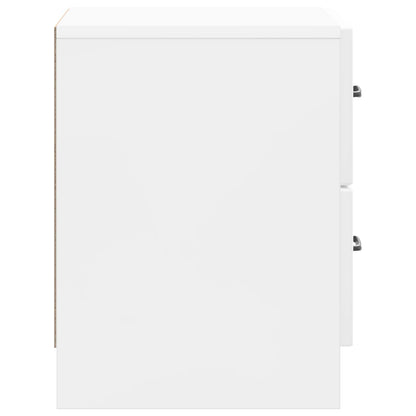 Noční Skříňka 2 Pcs Bílá S Vysokým Leskem 43 X 34,5 X 44,5 Cm