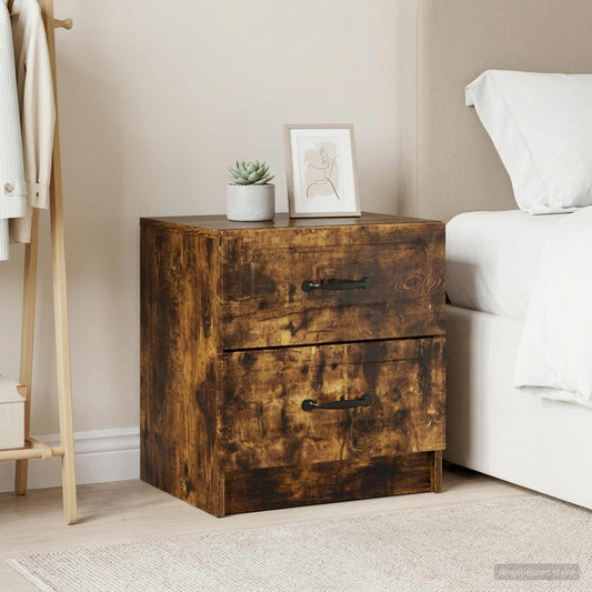 Noční Skříňka Se Zásuvkou 2 Pcs Kouřový Dub 43 X 34,5 X 44,5 Cm