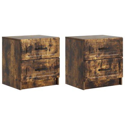 Noční Skříňka Se Zásuvkou 2 Pcs Kouřový Dub 43 X 34,5 X 44,5 Cm