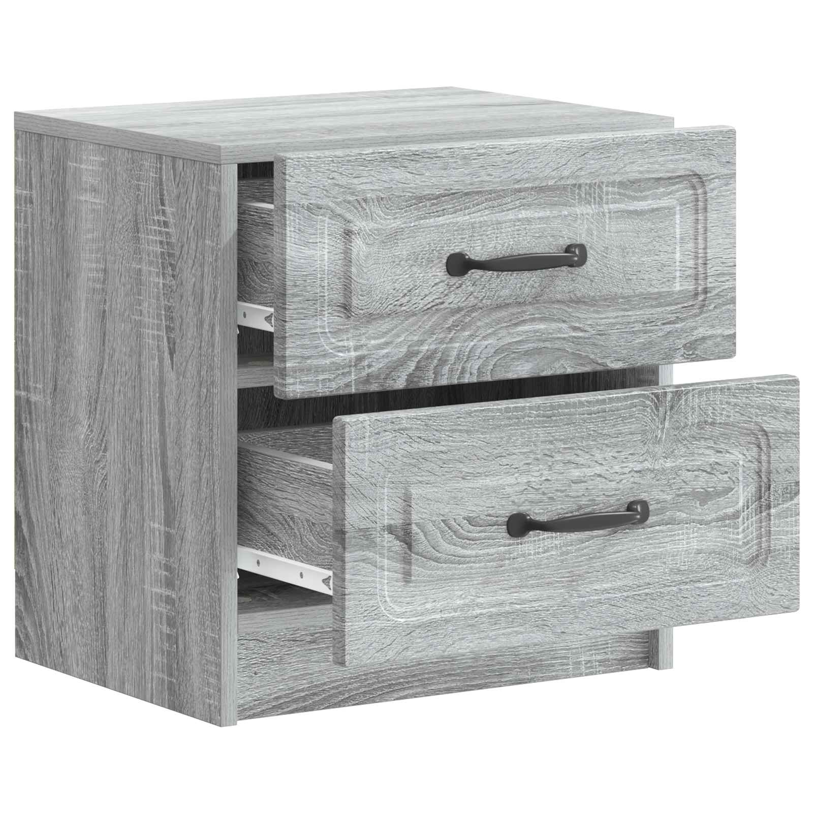 Noční Skříňka Se Zásuvkou 2 Pcs Šedá Sonoma 43 X 34,5 X 44,5 Cm