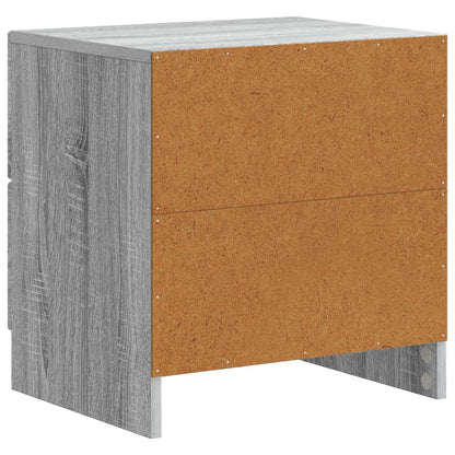 Noční Skříňka Se Zásuvkou 2 Pcs Šedá Sonoma 43 X 34,5 X 44,5 Cm