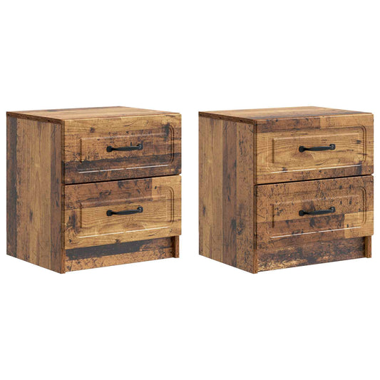 Noční Skříňka Se Zásuvkou 2 Pcs Staré Dřevo 43 X 34,5 X 44,5 Cm