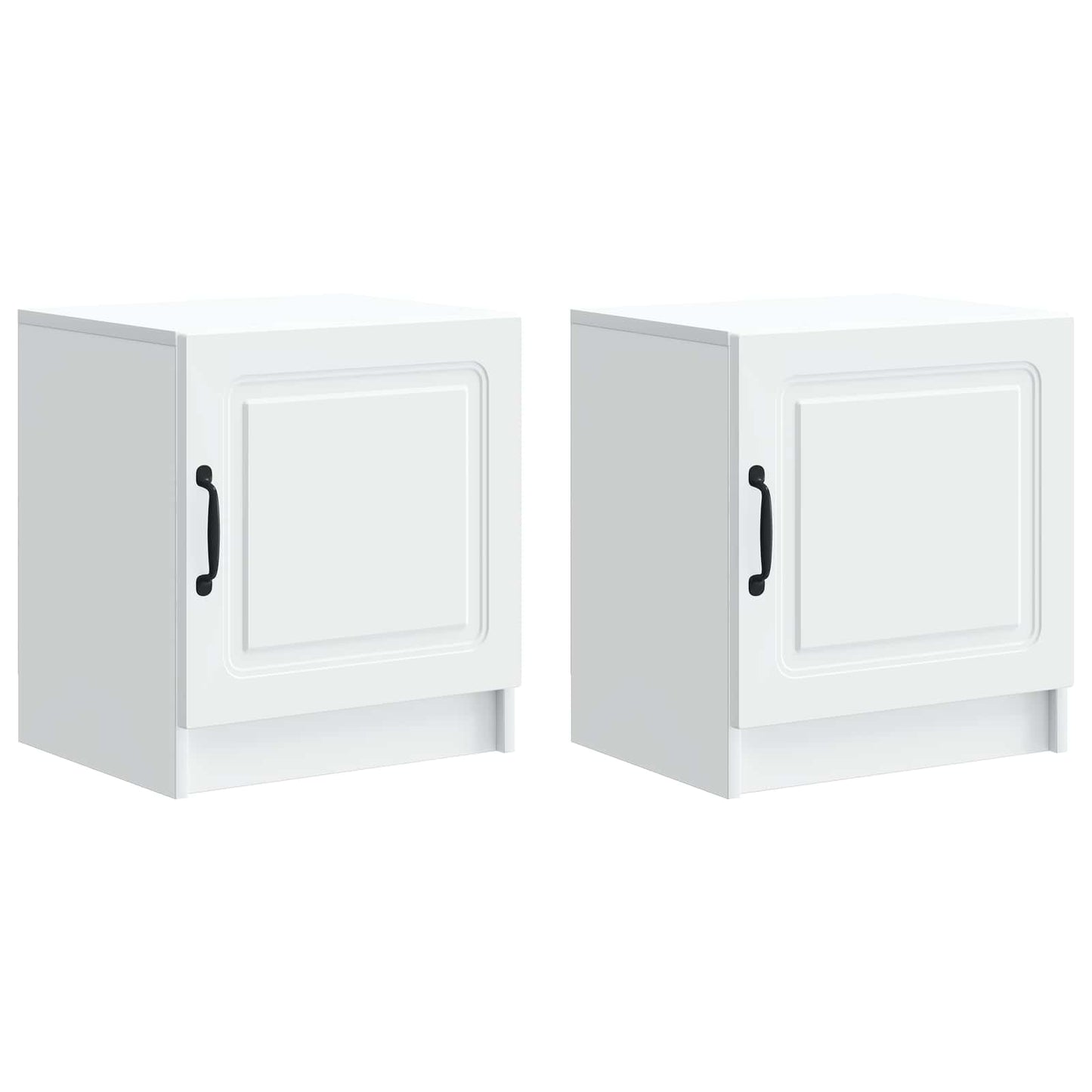 Noční Skříňka 2 Pcs Bílá 43 X 34,5 X 47 Cm Kompozitní Dřevo
