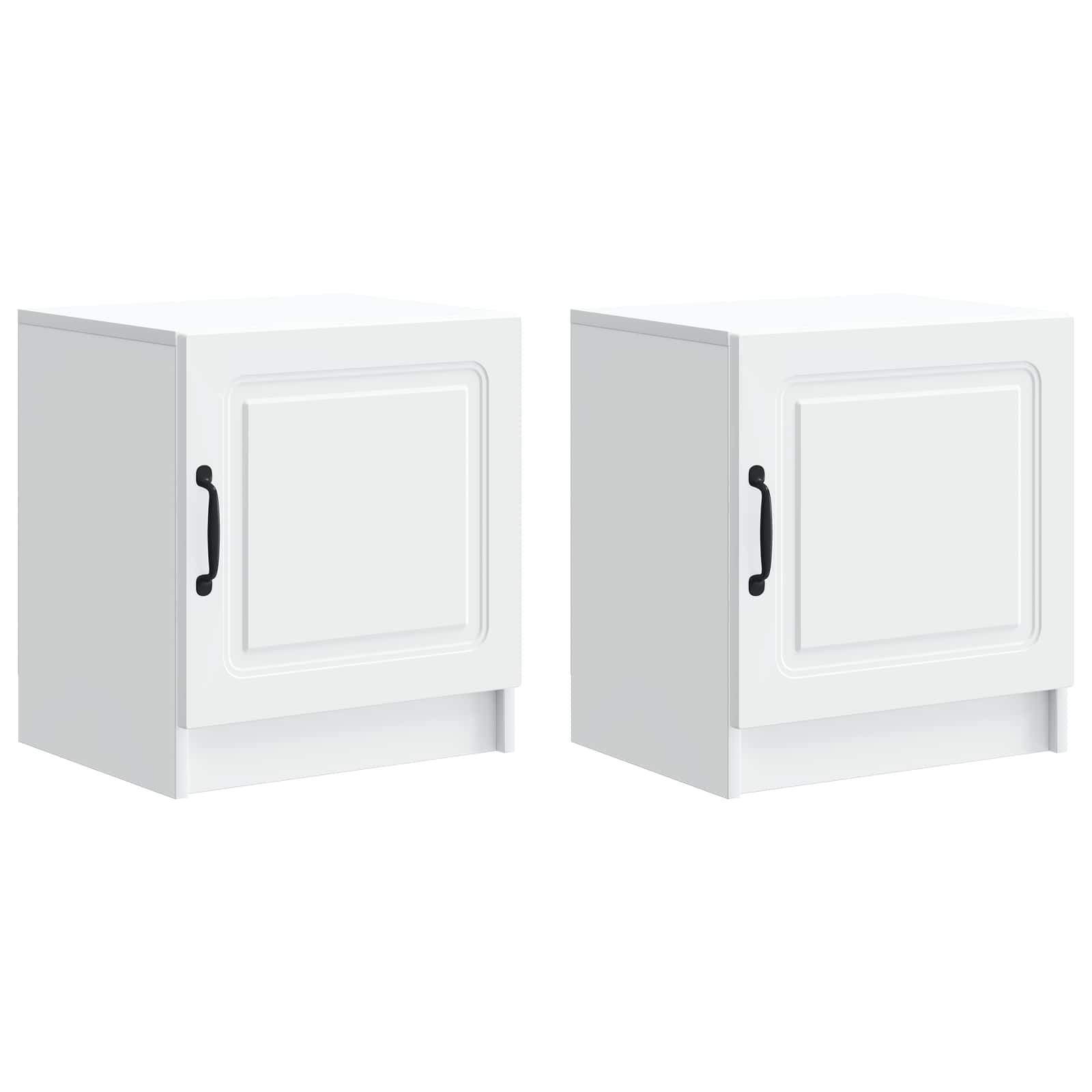 Noční Skříňka 2 Pcs Bílá 43 X 34,5 X 47 Cm Kompozitní Dřevo