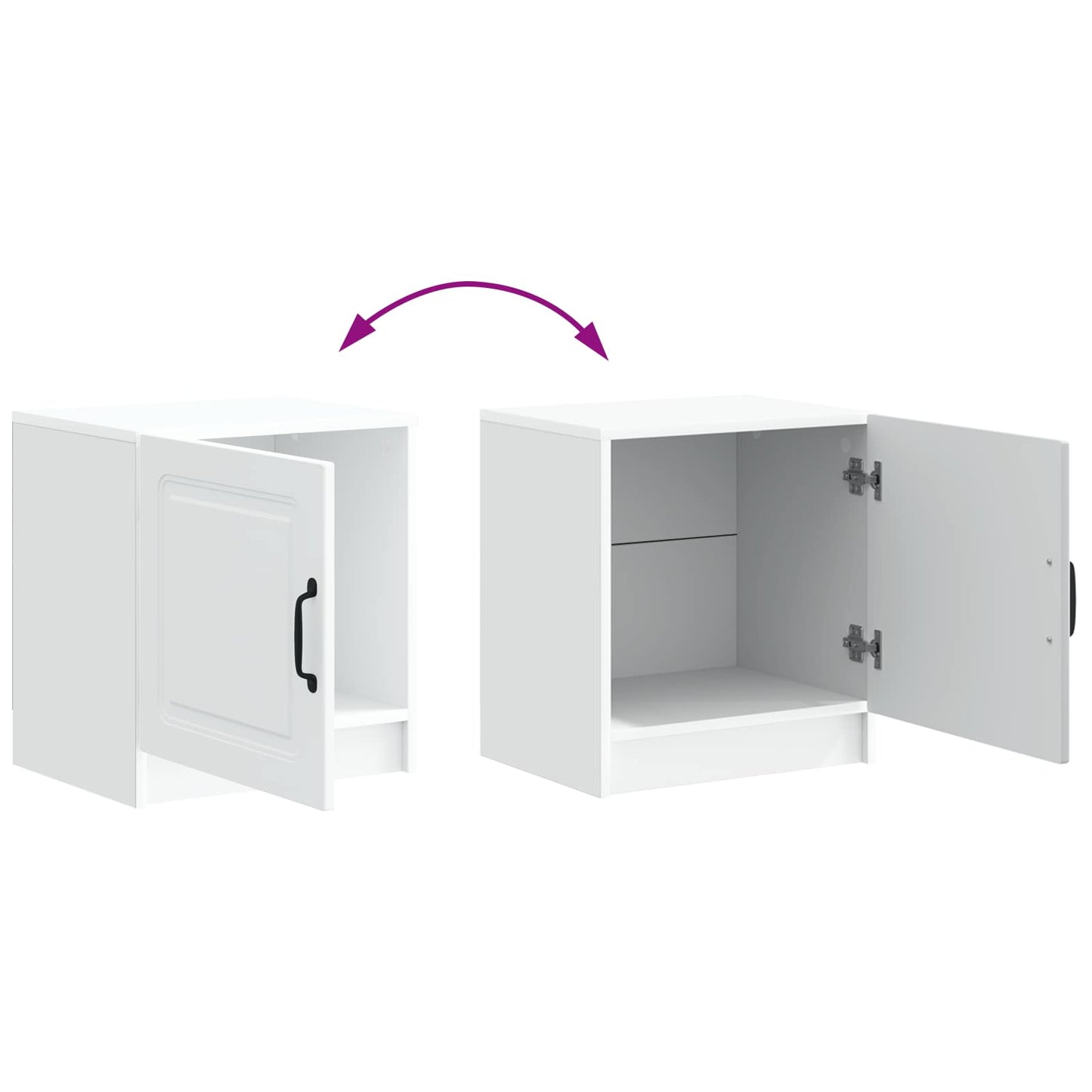 Noční Skříňka 2 Pcs Bílá 43 X 34,5 X 47 Cm Kompozitní Dřevo