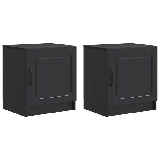 Noční Skříňka 2 Pcs Černá 43 X 34,5 X 47 Cm Kompozitní Dřevo