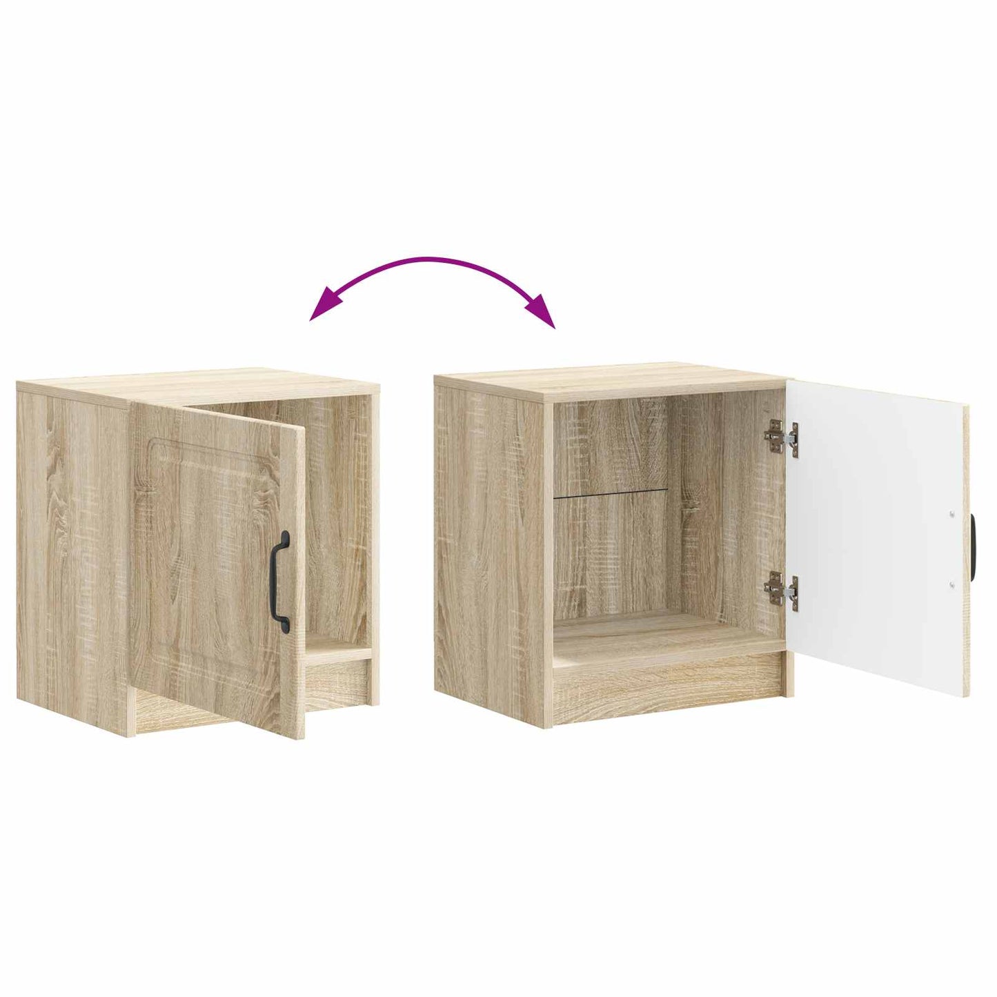 Noční Skříňka 2 Pcs Dub Sonoma 43 X 34,5 X 47 Cm