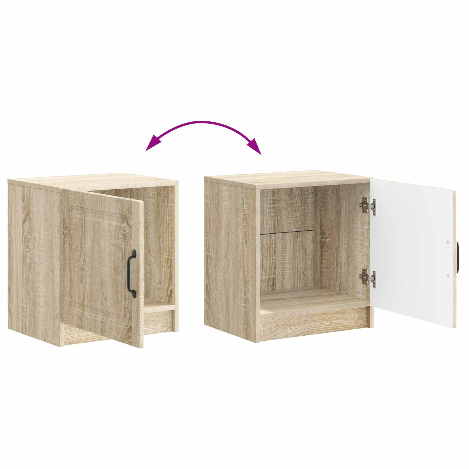 Noční Skříňka 2 Pcs Dub Sonoma 43 X 34,5 X 47 Cm