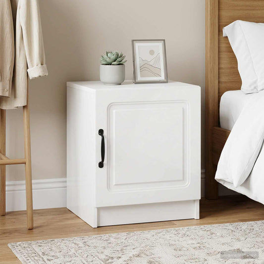 Noční Skříňka 2 Pcs Bílá S Vysokým Leskem 43 X 34,5 X 47 Cm
