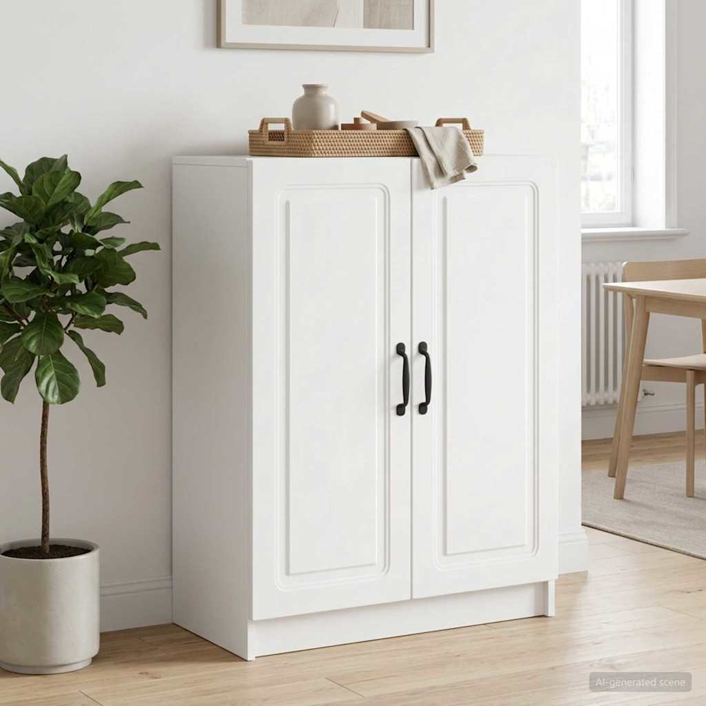 Servírovací Skříň Bílá 66 X 34,5 X 87 Cm Kompozitní Dřevo