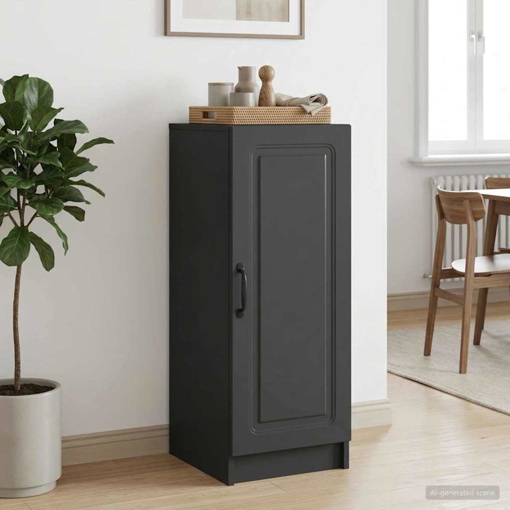 Servírovací Skříň Černá 33 X 34,5 X 87 Cm Kompozitní Dřevo