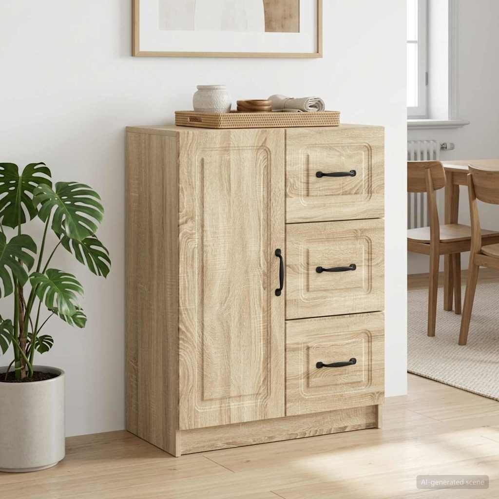 Servírovací Skříň Dub Sonoma 66 X 34,5 X 87 Cm Kompozitní Dřevo