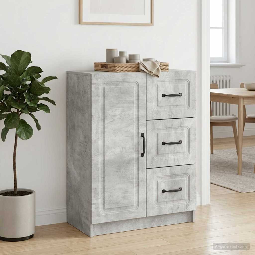 Servírovací Skříň Se Zásuvkou Betonově Šedá 66 X 34,5 X 87 Cm
