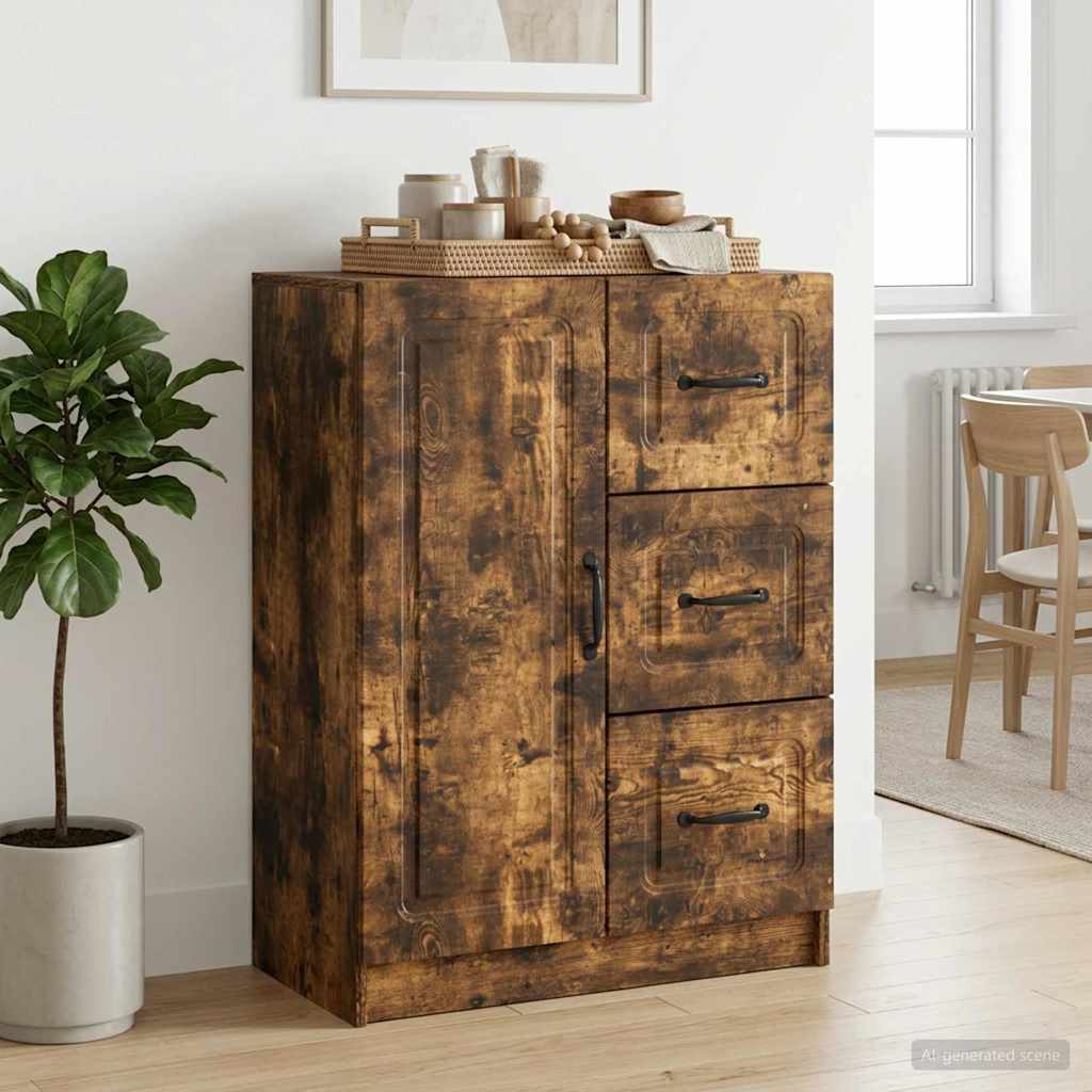 Servírovací Skříň Se Zásuvkou Kouřový Dub 66 X 34,5 X 87 Cm