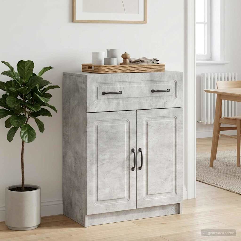 Servírovací Skříň Se Zásuvkou Betonově Šedá 66 X 34,5 X 87 Cm