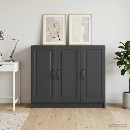 Servírovací Skříň Černá 89 X 34,5 X 77 Cm Kompozitní Dřevo