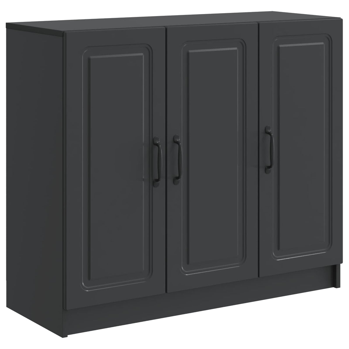 Servírovací Skříň Černá 89 X 34,5 X 77 Cm Kompozitní Dřevo