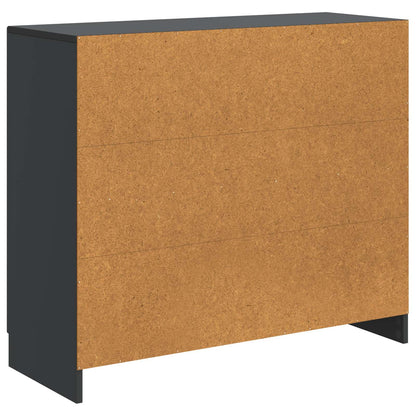Servírovací Skříň Černá 89 X 34,5 X 77 Cm Kompozitní Dřevo