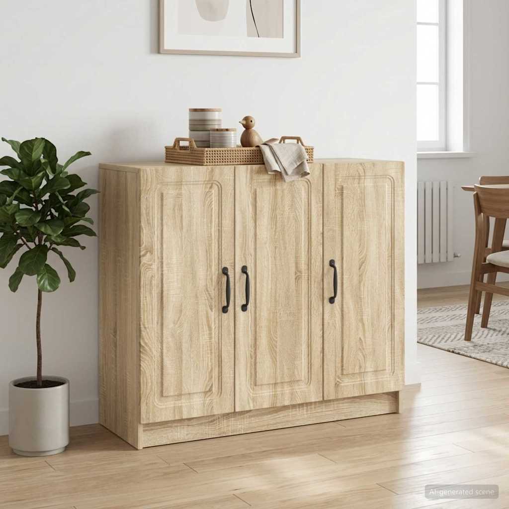 Servírovací Skříň Dub Sonoma 89 X 34,5 X 77 Cm Kompozitní Dřevo