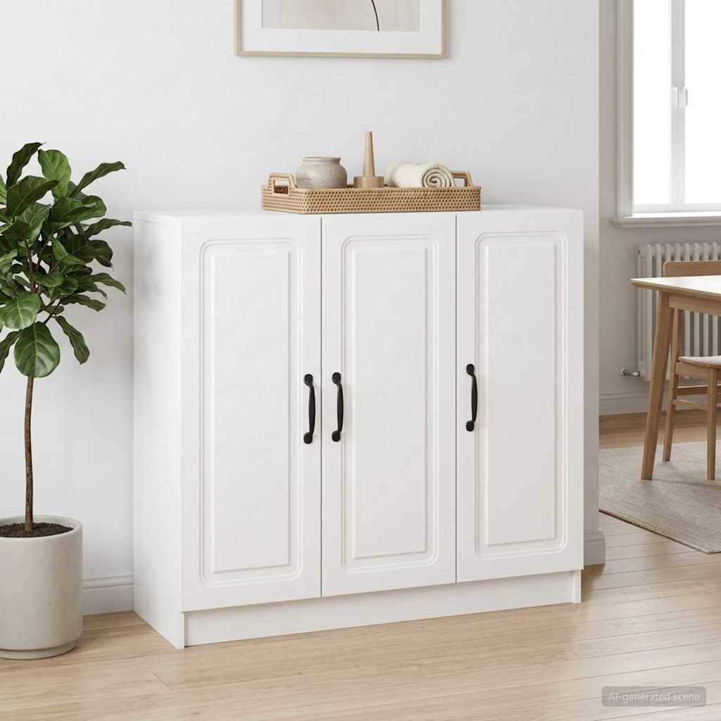 Servírovací Skříň Bílá S Vysokým Leskem 89 X 34,5 X 77 Cm