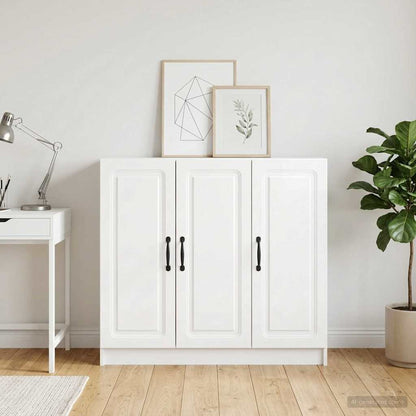 Servírovací Skříň Bílá S Vysokým Leskem 89 X 34,5 X 77 Cm