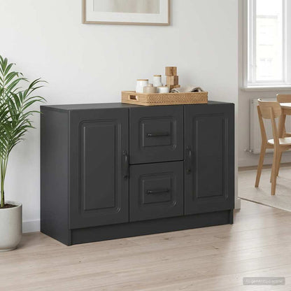 Servírovací Skříň Černá 89 X 34,5 X 57 Cm Kompozitní Dřevo