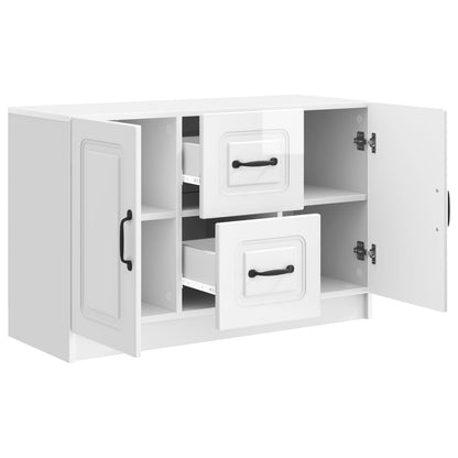 Servírovací Skříň Bílá S Vysokým Leskem 89 X 34,5 X 57 Cm