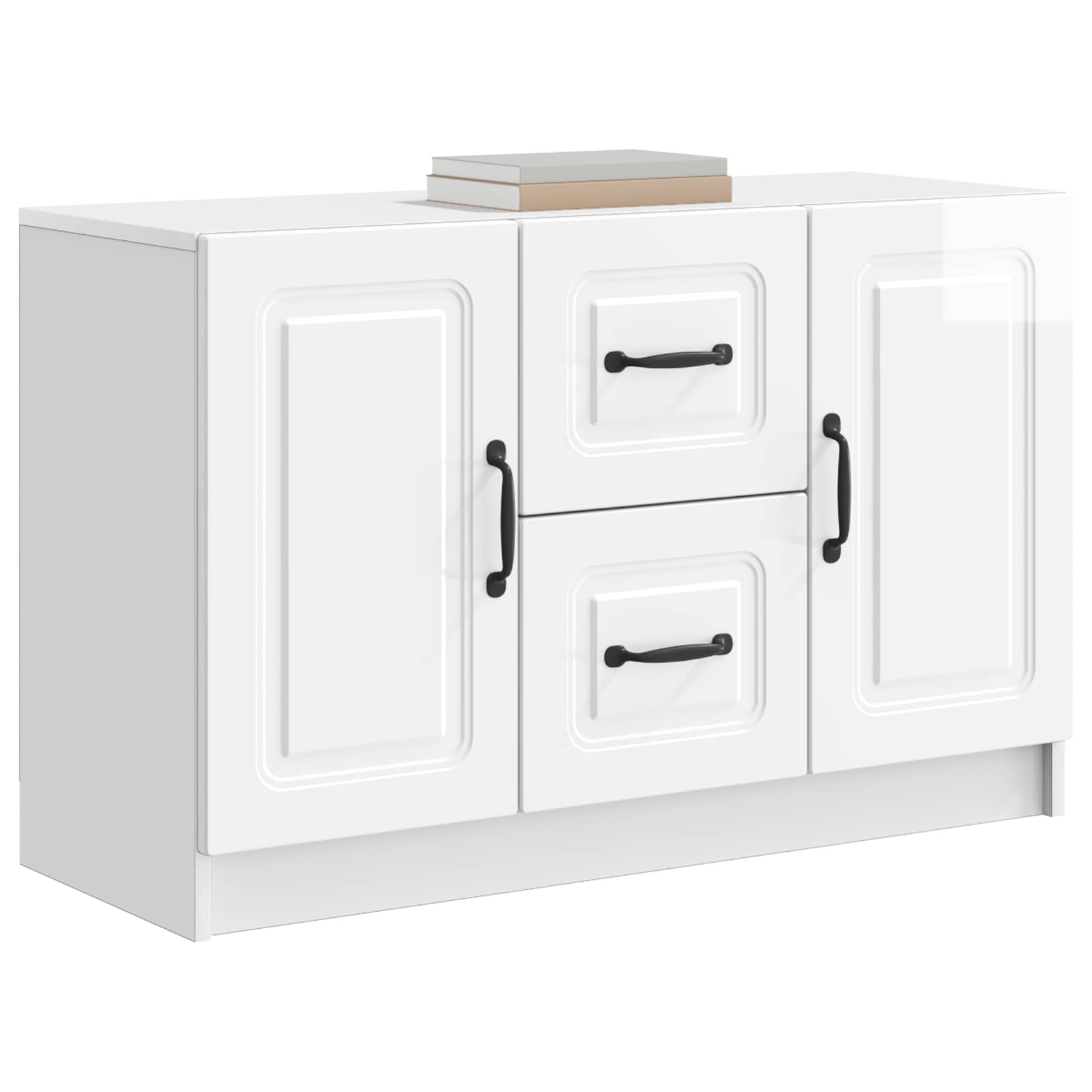 Servírovací Skříň Bílá S Vysokým Leskem 89 X 34,5 X 57 Cm