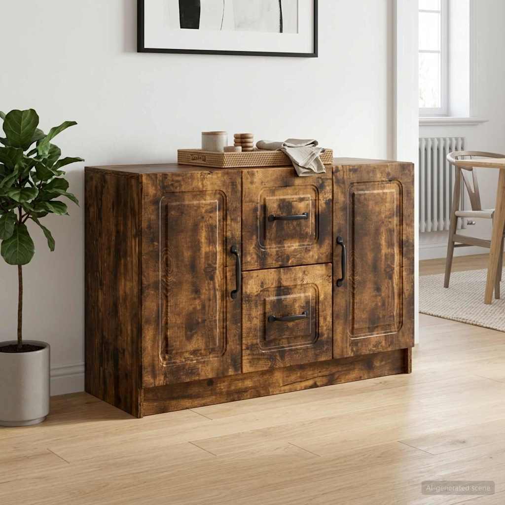 Servírovací Skříň Se Zásuvkou Kouřový Dub 89 X 34,5 X 57 Cm