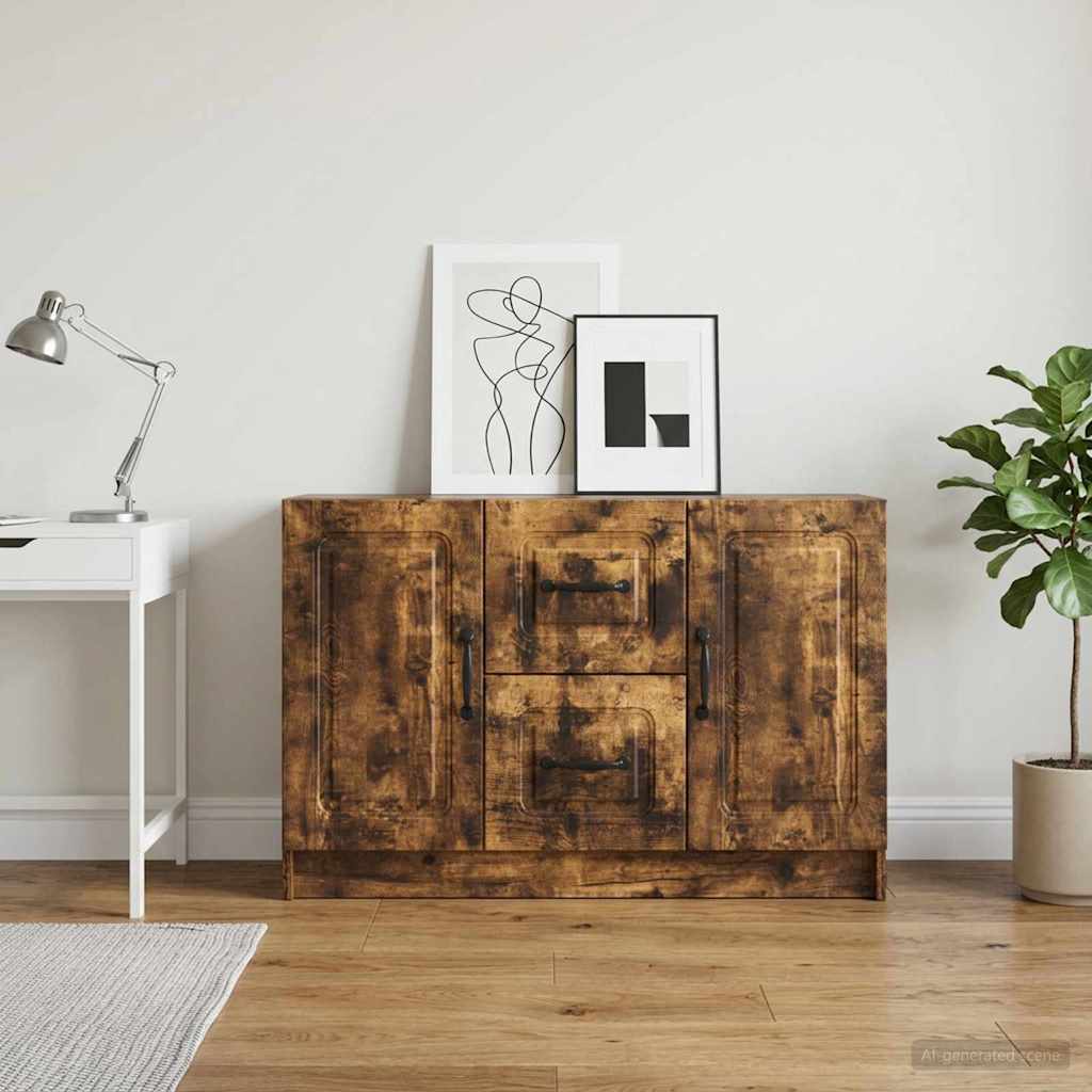 Servírovací Skříň Se Zásuvkou Kouřový Dub 89 X 34,5 X 57 Cm