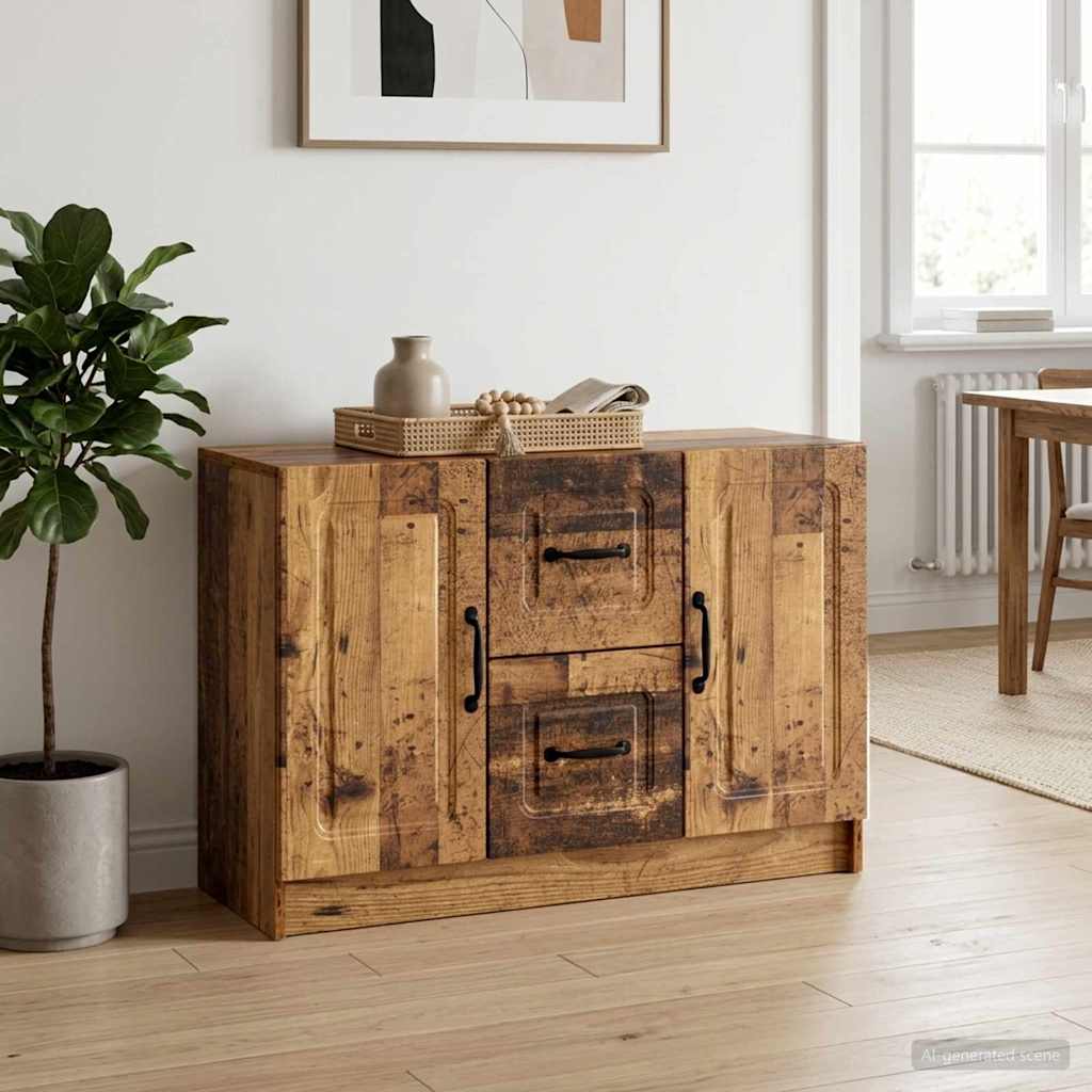 Servírovací Skříň Se Zásuvkou Staré Dřevo 89 X 34,5 X 57 Cm