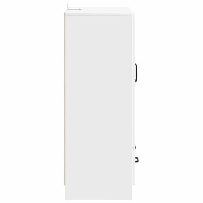 Servírovací Skříň Bílá 66 X 34,5 X 92 Cm Kompozitní Dřevo