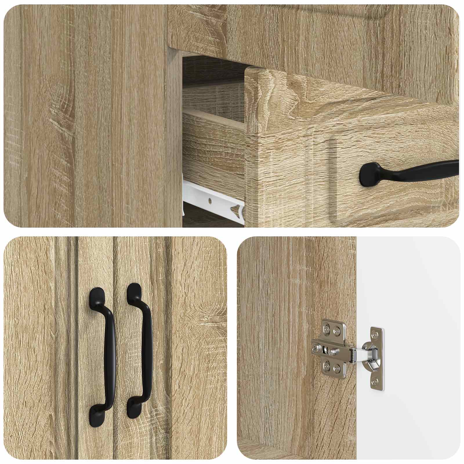 Servírovací Skříň Dub Sonoma 66 X 34,5 X 92 Cm Kompozitní Dřevo