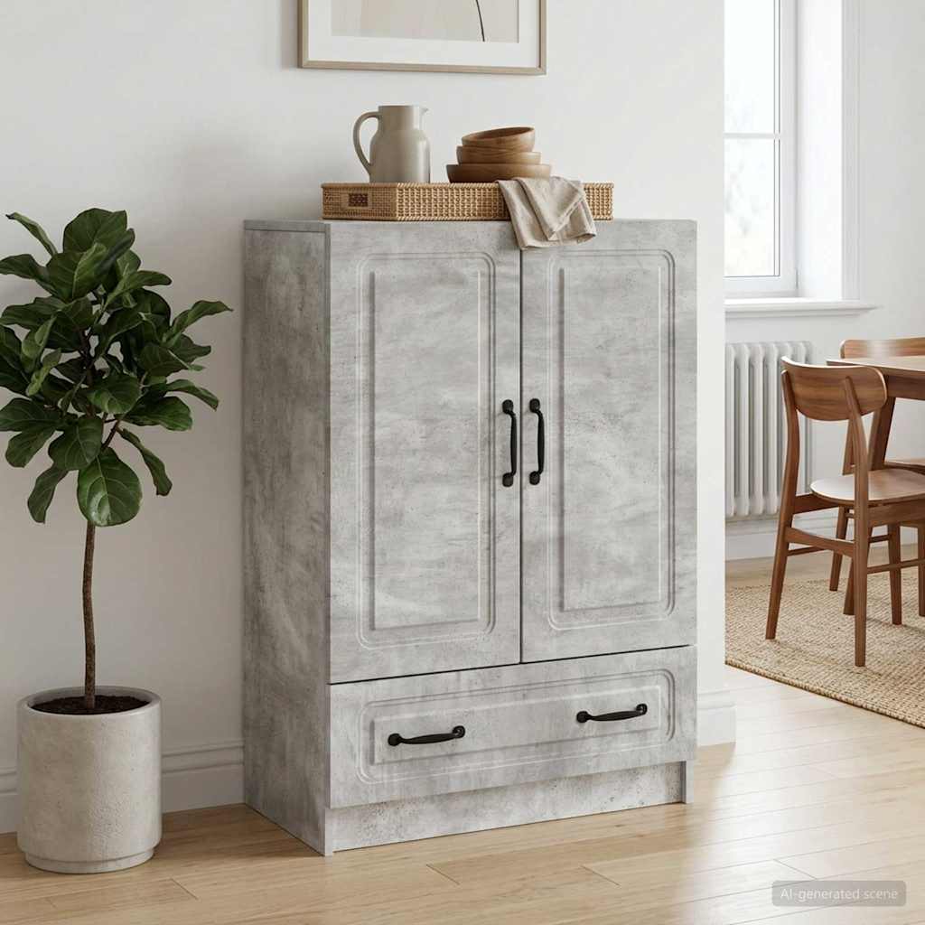 Servírovací Skříň Se Zásuvkou Betonově Šedá 66 X 34,5 X 92 Cm