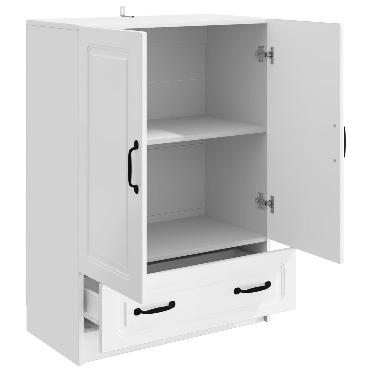 Servírovací Skříň Bílá S Vysokým Leskem 66 X 34,5 X 92 Cm