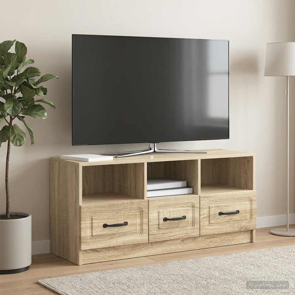 Televizní Skříň Dub Sonoma 102 X 34,5 X 47 Cm Kompozitní Dřevo