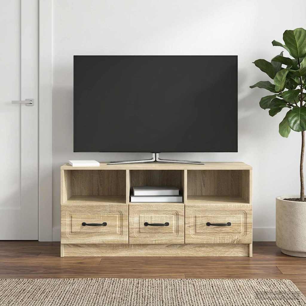 Televizní Skříň Dub Sonoma 102 X 34,5 X 47 Cm Kompozitní Dřevo