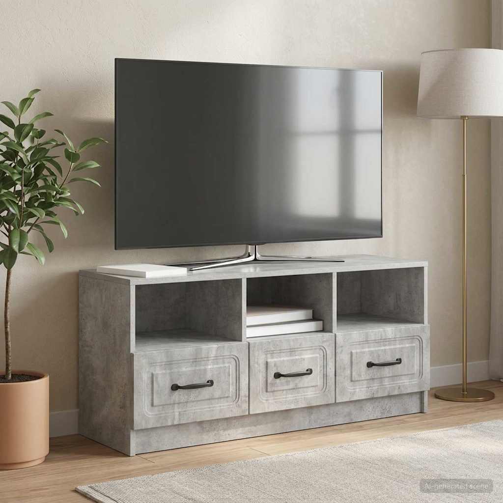 Televizní Skříň Se Zásuvkou Betonově Šedá 102 X 34,5 X 47 Cm
