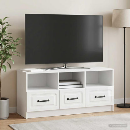 Televizní Skříň Bílá S Vysokým Leskem 102 X 34,5 X 47 Cm