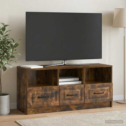 Televizní Skříň Kouřový Dub 102 X 34,5 X 47 Cm Kompozitní Dřevo