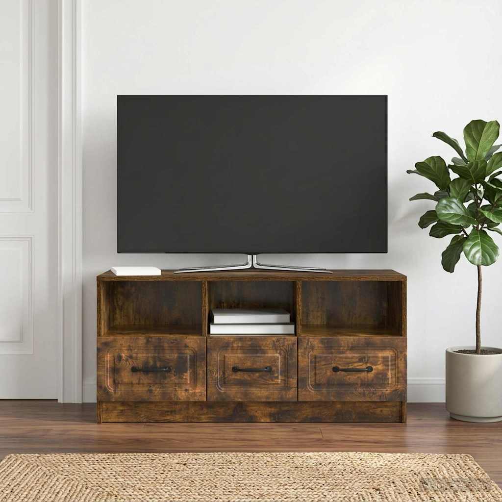 Televizní Skříň Kouřový Dub 102 X 34,5 X 47 Cm Kompozitní Dřevo