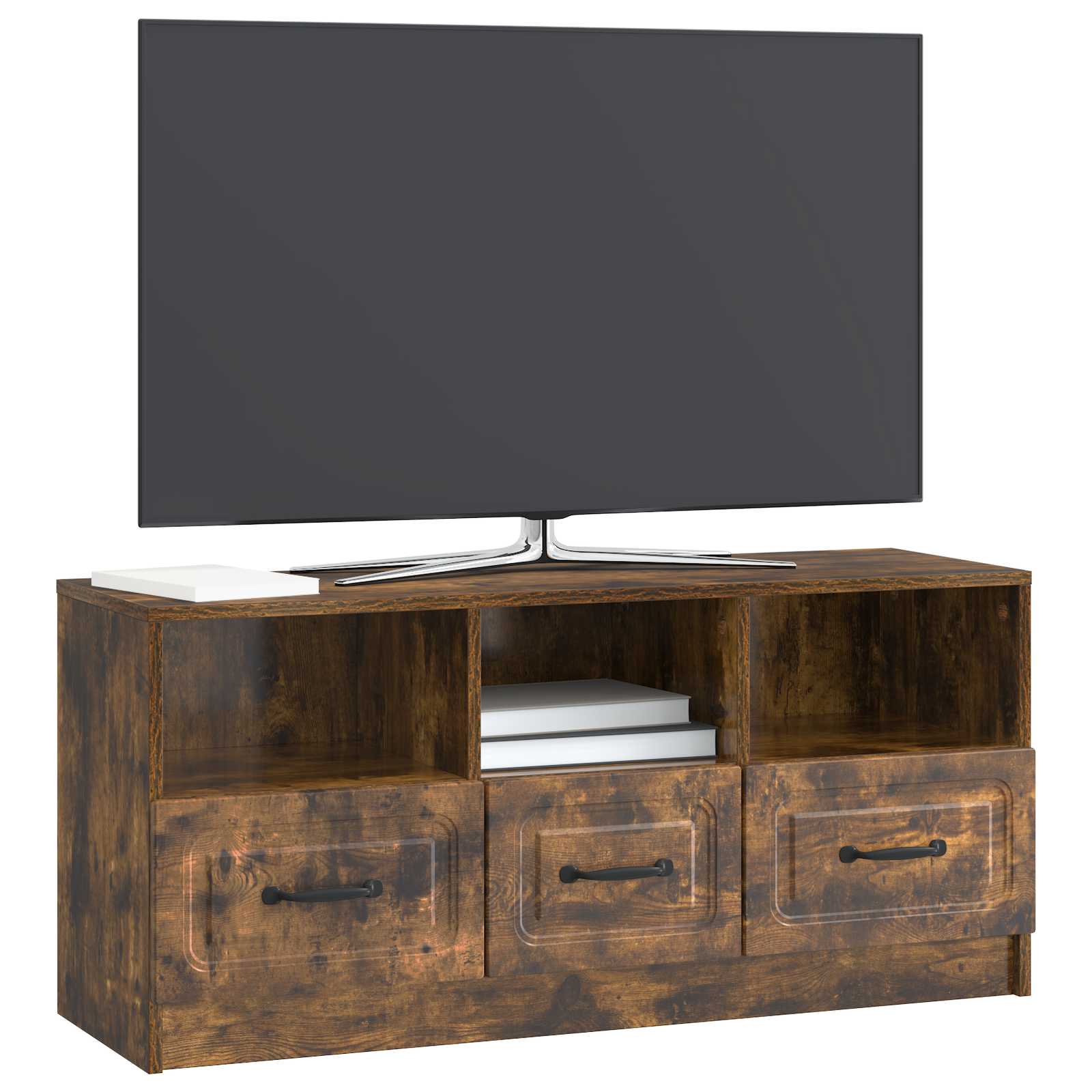Televizní Skříň Kouřový Dub 102 X 34,5 X 47 Cm Kompozitní Dřevo