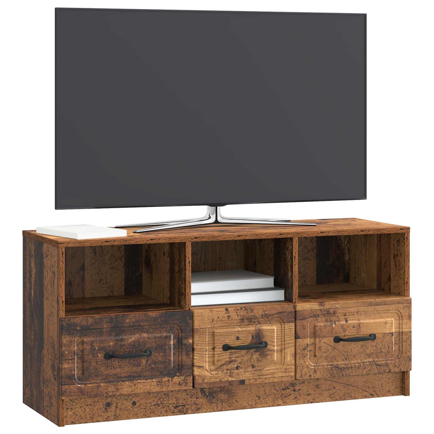 Televizní Skříň Staré Dřevo 102 X 34,5 X 47 Cm Kompozitní Dřevo